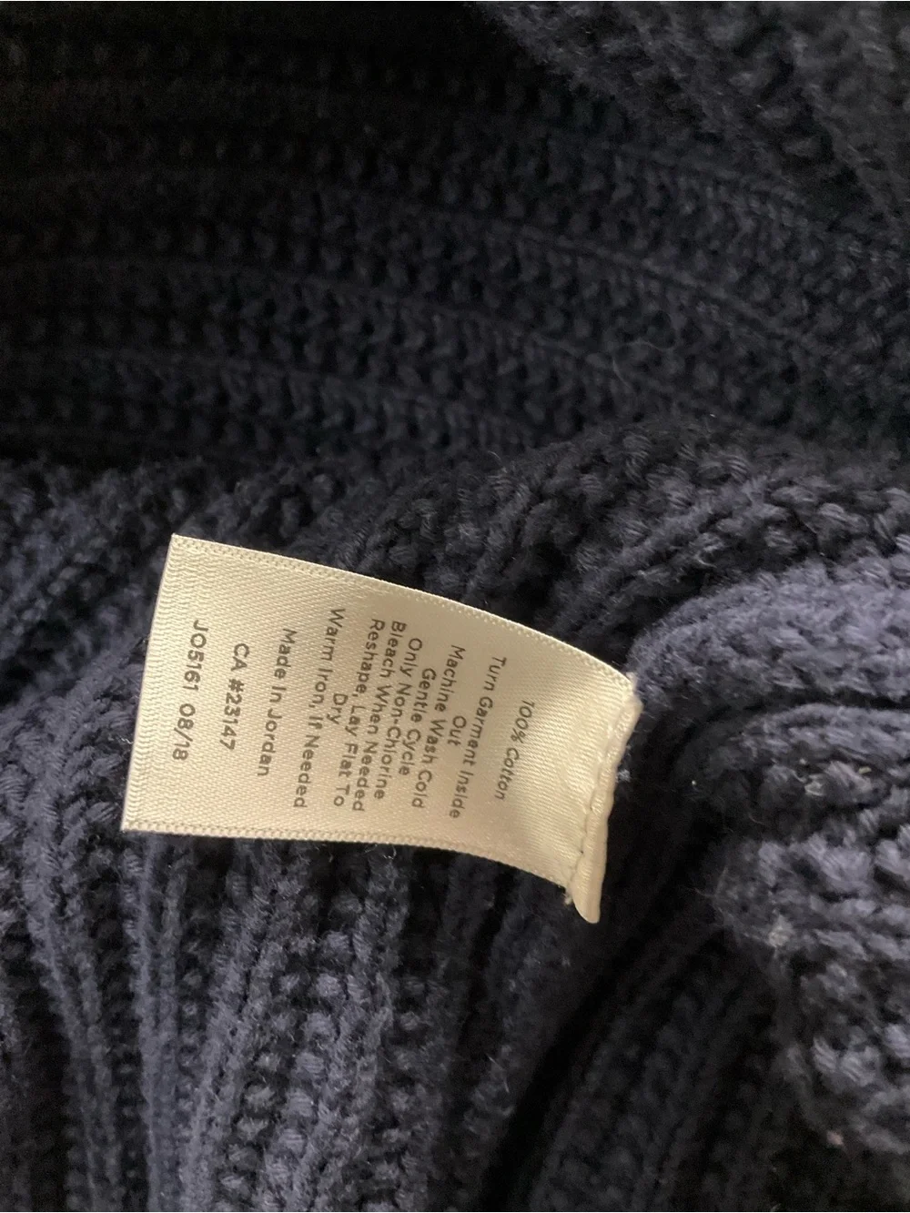 Talbot Textured Navy Cotton Sweater 2X - Picture 4 of 4